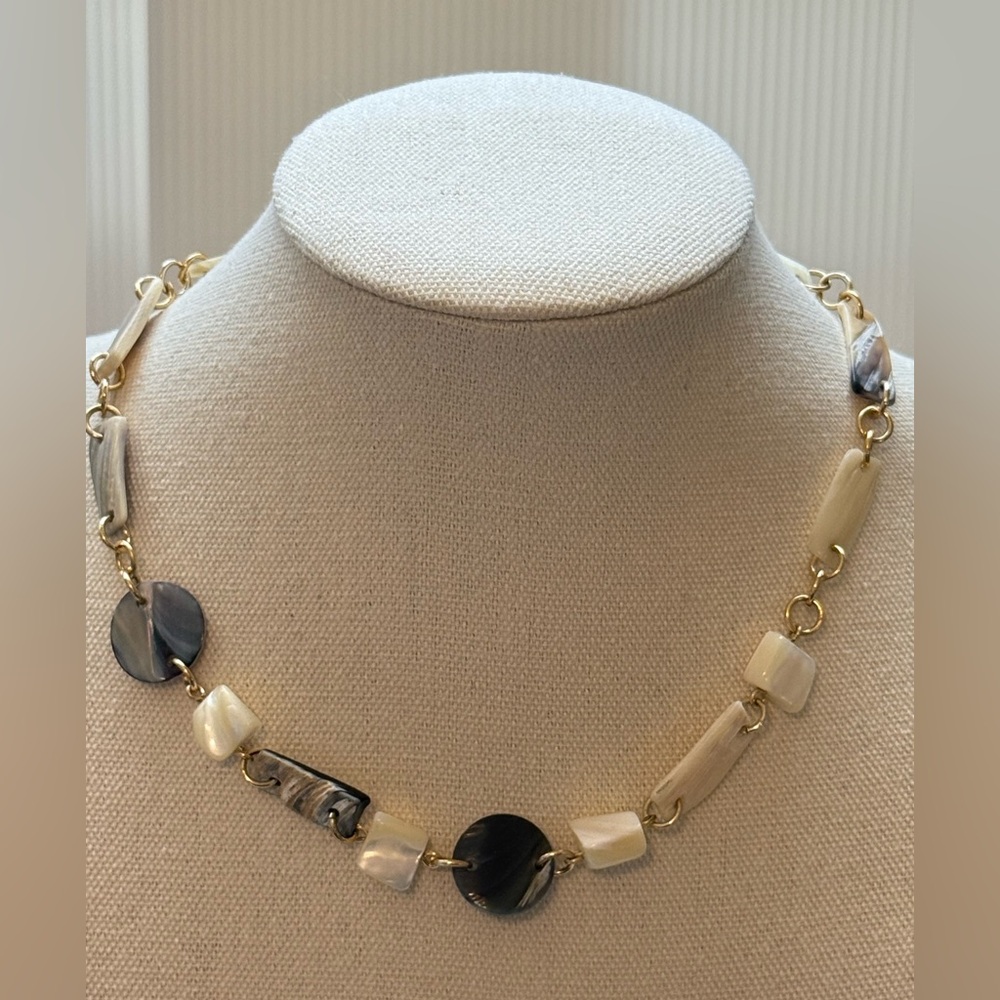 Vintage Abalone Shell Choker Necklace 1950s Japan 16.5 Inches